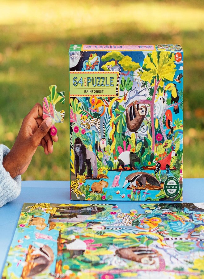 إيبو: أحجية الغابة المطيرة - 64 قطعة - 15 بوصة × 15 بوصة، مشهد نابض بالحياة للحيوانات والطبيعة، ملصق معلوماتي، قطع كبيرة ومتينة وخالية من الغبار، للأطفال من عمر 5 سنوات فما فوق - Image 5